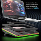 IETS GT500 Powerful Turbo-Fan RGB Laptop Cooling Pad - Image 3