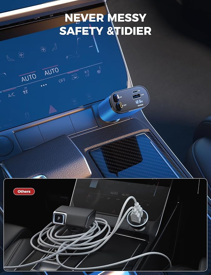 【Upgraded】 SUPERONE Retractable Car Charger 4 in 1, Fast Car Phone Charger - Image 6