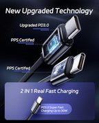 DreamBee Retractable Car Charger, 66W Super Fast USB Car Phone Charger - Image 4