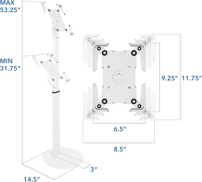 Mount-It! Universal Tablet Floor Kiosk | Theft-Deterrent Tablet Stand | - Image 7