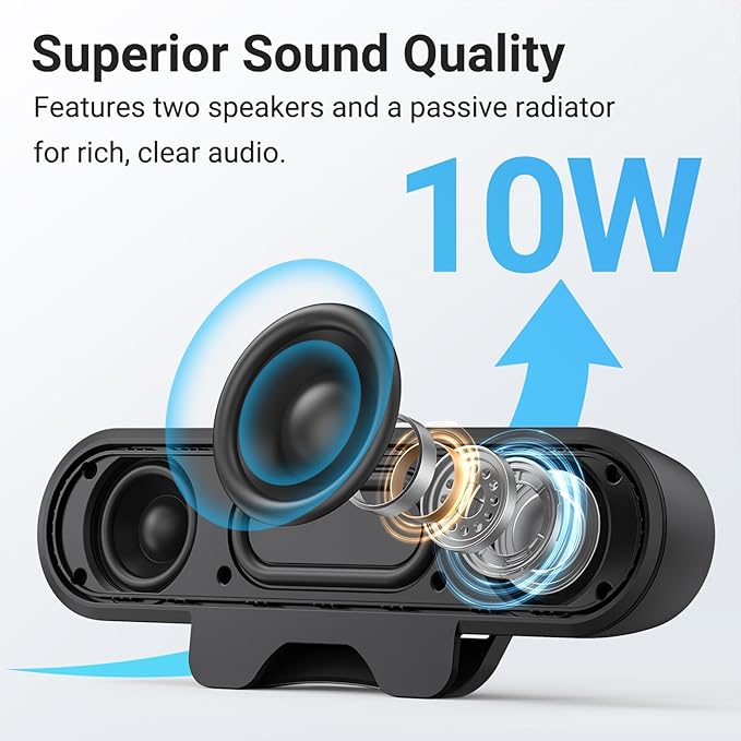 INGA Computer Speakers for Desktop PC, USB Monitor Speaker Bar - Image 4