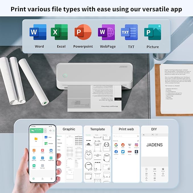 JADENS Portable Printers Wireless - Image 3