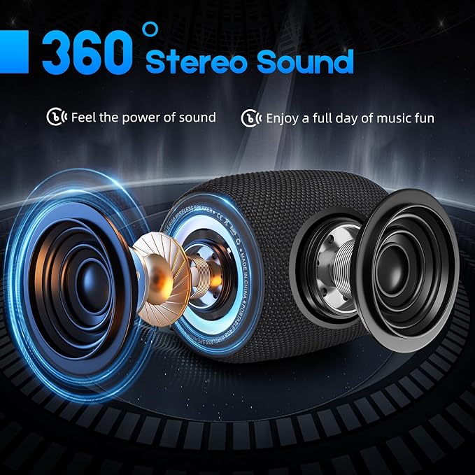 Portable Bluetooth Speaker, BT5.3 Wireless Speaker 20W Bass Diaphragms - Image 2