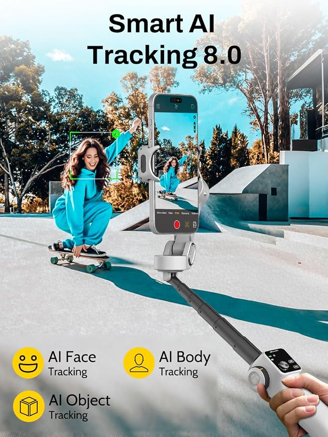 Gimbal Stabilizer for iPhone & Android, 3-Axis Phone Gimbal - Image 4