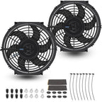 2PCS 10 Inch Universal High Performance Slim Fan Push Pull Electric Radiator by FSBCGT