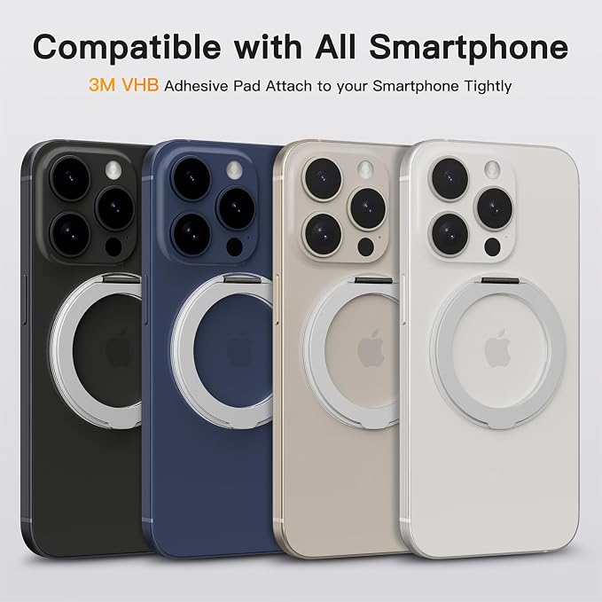 COOLQO 1Pc 360 Spin Cell Grip Ring Phone Stand Magnetic Holders - Image 2