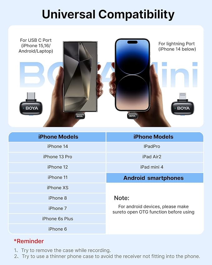BOYA mini Wireless Microphone for iPhone/Android/PC/Tablets - Image 5