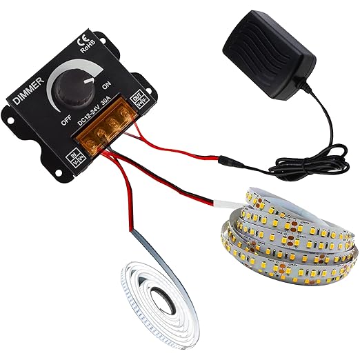 MEIRIYFA LED Light Strip Dimmer, DC 12V-24V 30A LED Light Strip Dimmer PWM - Image 7