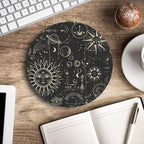 Round Mouse Pad, Celestial Pattern Sun and Moon Mouse Pad, Washable Gaming - Image 5