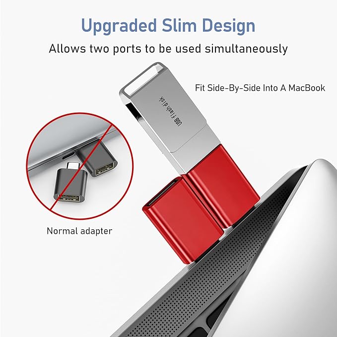 Basesailor USB C to USB Adapter 3Pack, Type C Thunderbolt 4 Converter, USBC - Image 3