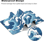 Extended Gaming Mouse Pad, Japanese Blue White Wave Mousepad, XL Large Mouse - Image 5
