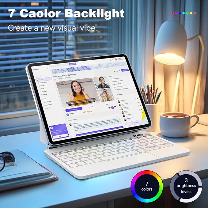 Keyboard Case for iPad Air 11-inch & iPad Pro 11 inch，Magic Magnetic Backlit - Image 6