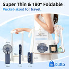 【SUPER THIN】 Portable Handheld Fan, 2025 Upgraded Strong Airflow, 20Hrs Runtime - Image 3