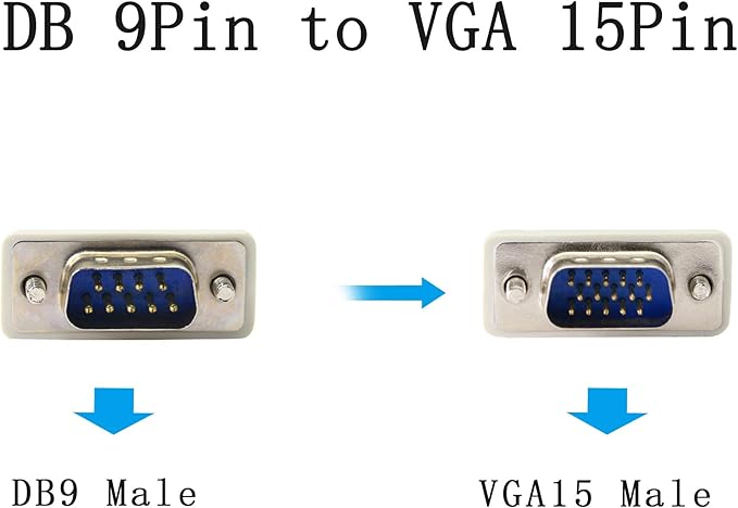 PNGKNYOCN 4.5 Feet DB 9 Pin Male to VGA 15 Pin Male Adapter Cable, RS232 to VGA - Image 3