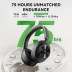OneOdio Focus A6 Hybrid Active Noise Cancelling Headphones, 75H Playtime - Image 4