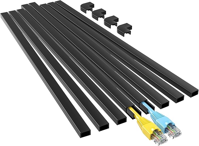 Yecaye Black Cord Hider, One-Cord Channel Cord Cover on Wall, Cable Management by Yecaye