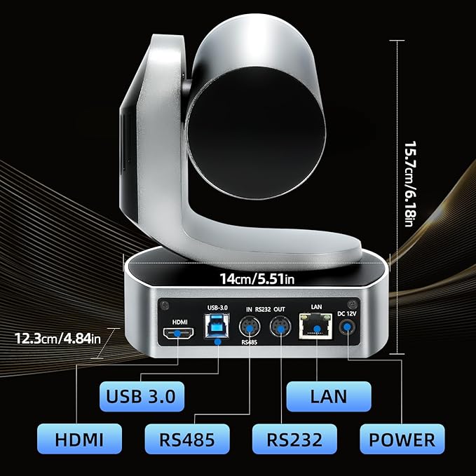 4K Conference Room Camera, PTZ Camera 20X Optical Zoom - Image 2