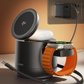 MFI Certified by Apple, 4 in 1 Magsafe Wireless Charging Station, Qi2 15W by THREEKEY