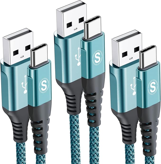 USB C Cable 3.1A Fast Charging, sweguard USB-A to USB-C Charger Nylon Braided by Sweguard