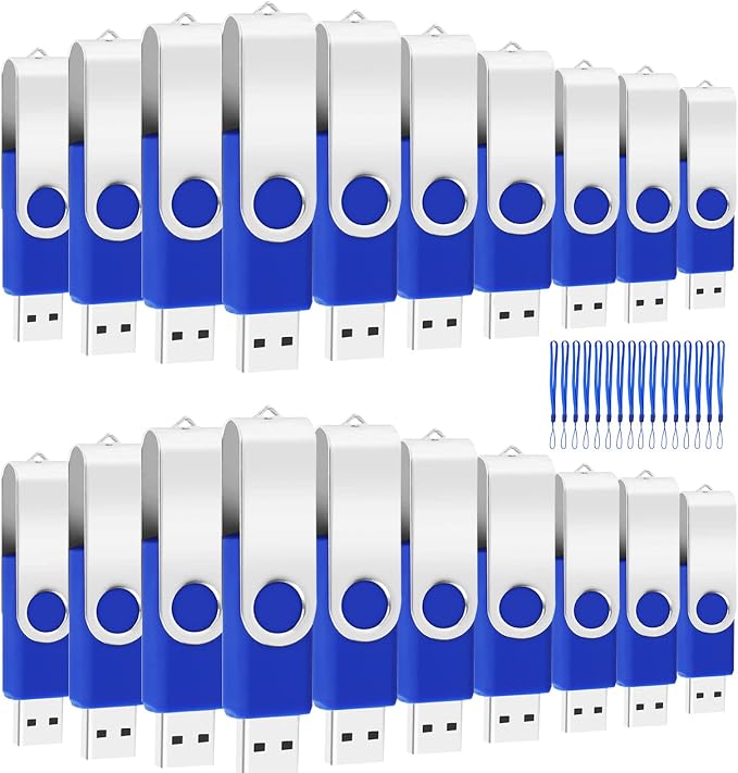 8GB Bulk USB Flash Drives 20 Pack, EASTBULL USB 2.0 Swivel USB Stick Bulk Gig by EASTBULL