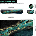 Keyboard Mouse Pad Set, Extended Mouse Pad+Keyboard Wrist Rest Support - Image 3