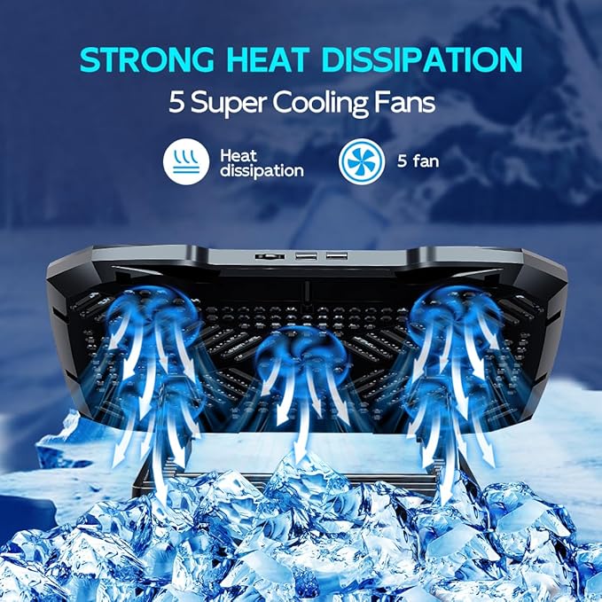 AIMIUZI Laptop Cooling Pad Laptop Cooler Stand, Laptop Fan Cooling Pad - Image 3