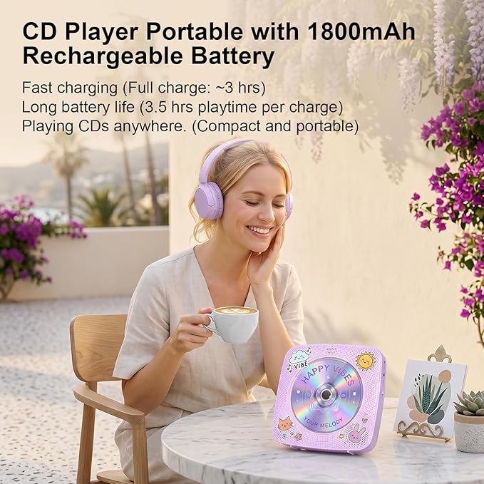 Gueray CD Player Portable CD Dsicman: - Image 2