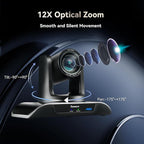 Tenveo UHD 4K PTZ Conference Room Camera 12X Optical Zoom USB3.0/HDMI Wide View - Image 3