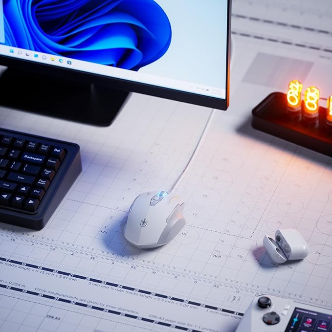 Wired Mouse, 4 Levels Adjustable DPI, 6 Programmable Buttons, Ergonomic - Image 5