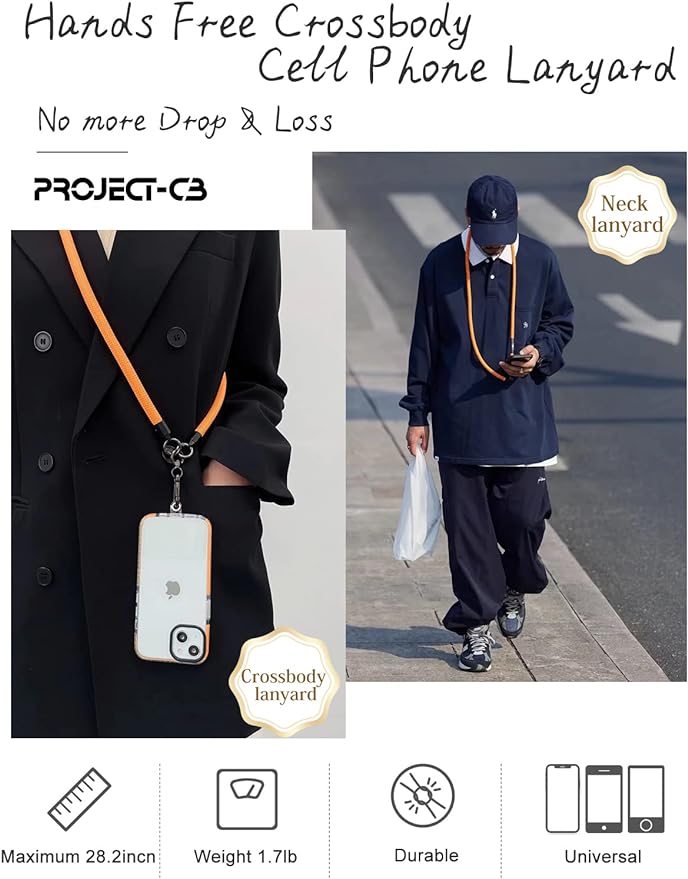 project-cb Cell Phone Lanyard ×1, Tether Tab ×2, Universal Adjustable Phone - Image 2