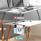 Desk Side Storage Organizer, Under Desk Laptop Holder Clamp on Table Shelf - Image 3