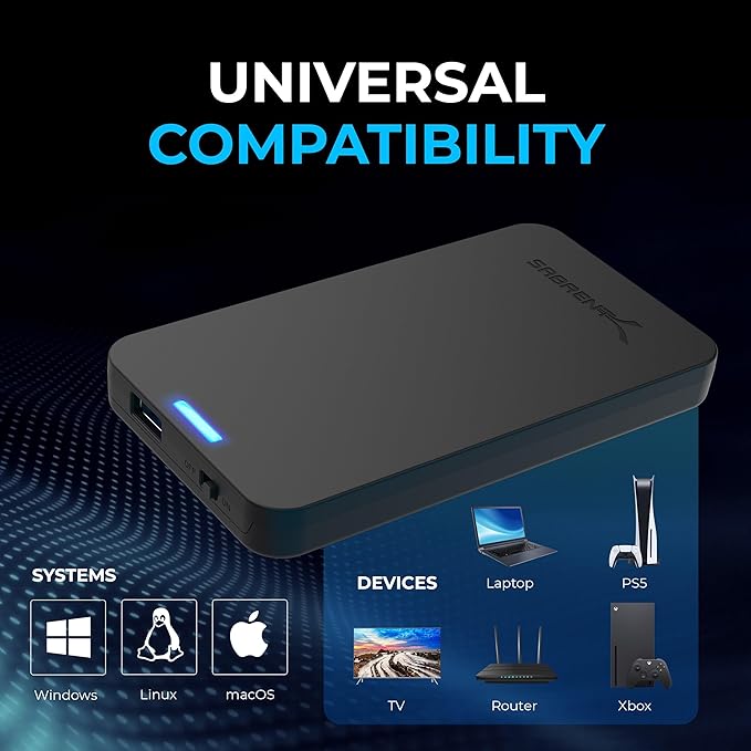 SABRENT 2.5 Inch SATA to USB 3.0 Tool Free External Hard Drive Enclosure Black - Image 4