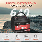 12.8V 50Ah LiFePO4 Lithium Battery, Built-in 50A BMS, 640Wh Capacity, 4000+ - Image 6