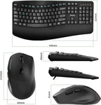 Wireless Keyboard and Mouse Combo, Full Size Wave Keys Ergonomic 2.4G Keyboard - Image 8