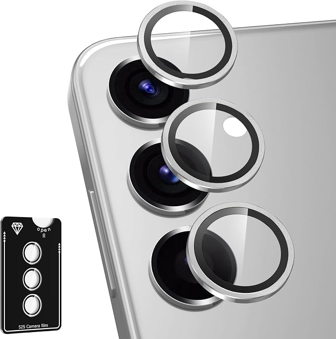 for Samsung Galaxy S25 Camera Lens Protector, Individual Metal Ring Tempered by Btscase