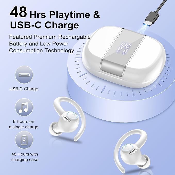 Wireless Earbuds Bluetooth 5.3 Headphones Sports, 48Hrs Playtime Bluetooth - Image 4