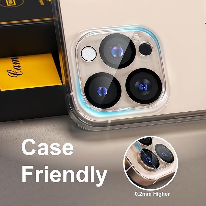 beuxece for 6 Pack iPhone 16 Pro/iPhone 16 Pro Max Camera Lens Protector 9H - Image 6