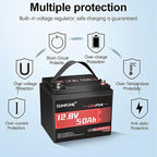 12.8V 50Ah LiFePO4 Lithium Battery, Built-in 50A BMS, 640Wh Capacity, 4000+ - Image 2