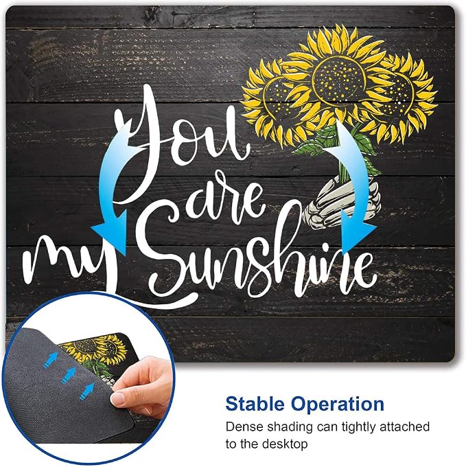 Sunflower 'You Are My Sunshine' Black Wood Gaming Mouse Mat - Image 6