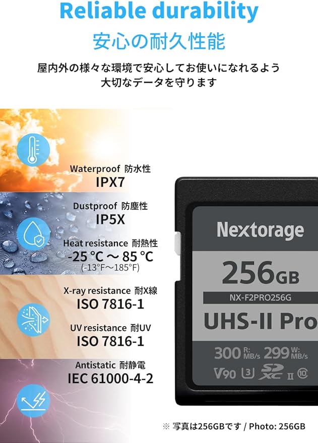Nextorage 256GB SDXC UHS-II V90 SD Card Japanese Brand pSLC Max. Write Speed - Image 7