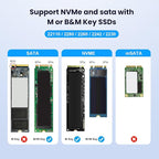 CY USB 3.0 USB-C Type-C Type-A to NVME M-Key M.2 NGFF SATA SSD Docking - Image 5