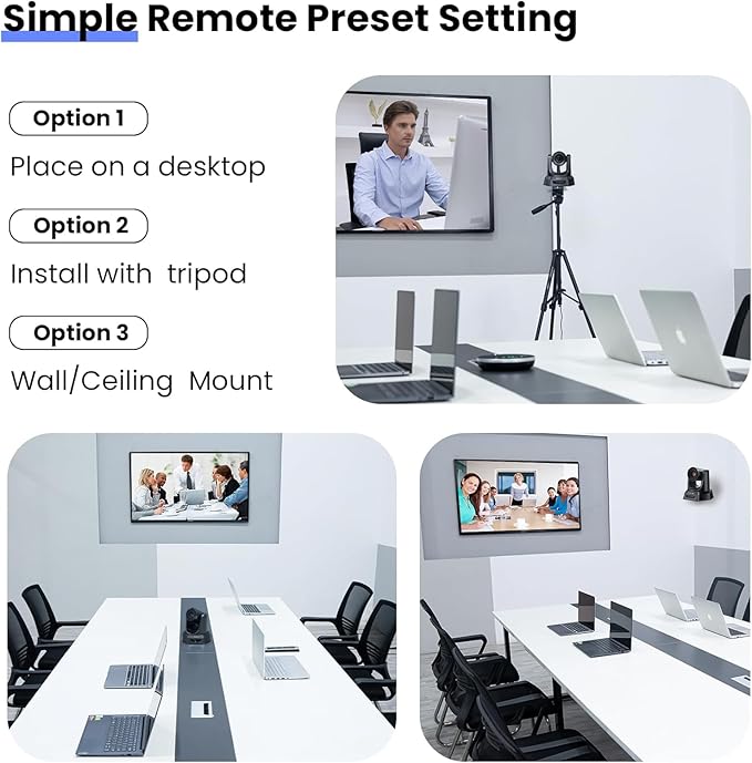 5.8GHz Wireless Conference Room Webcam, Church Live Streaming 3X USB 1080P - Image 9