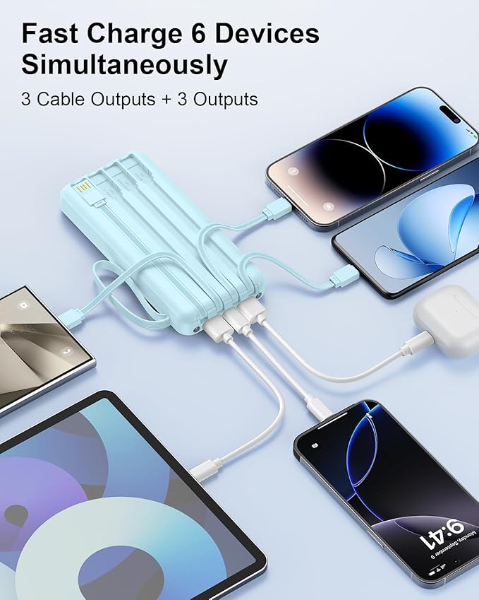 Portable Charger with Built in Cables, Slim 10000mAh Fast Charging 22.5W Power - Image 5