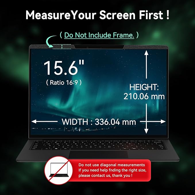 Magnetic Laptop Privacy Screen15.6 Inch 16:9 Aspect Ratio, Anti-Glare Laptop - Image 2