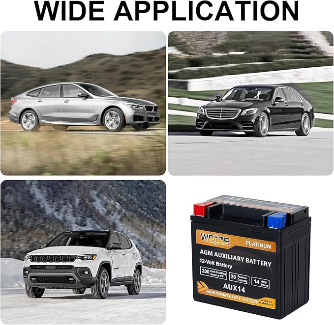 Weize AUX14 AGM Auxiliary Battery, 36 Months Warranty, BCI Group 400 Battery - Image 7