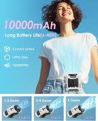 Portable Waist Fan Clip on, Personal Wearable Belt Fan 10000mAh Rechargeable - Image 2