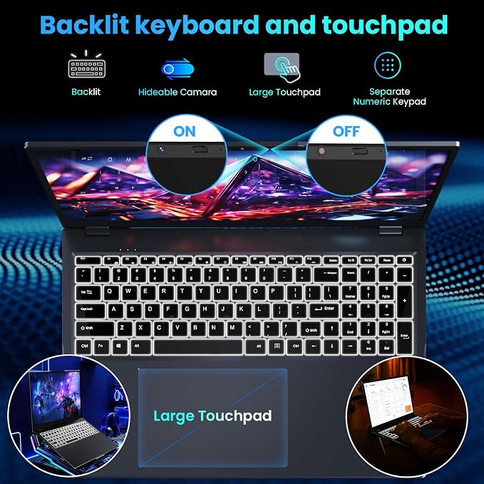 17.6 inch Student-Laptop Computer, 2025 16GB RAM 384GB SSD Expandable 512GB - Image 5