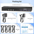8K@60HZ 4K@120Hz HDMI KVM Switch 2 Monitors 4 Computers - Image 7