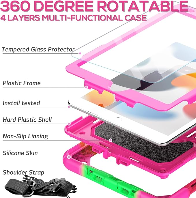 BLOSOMEET Case for iPad 9th/8th/7th Generation 2021/2020/2019 10.2 Inch for - Image 4