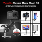 Super Clamp Camera Mount with 360° Mini Ball Head, Aluminum Desk Tube Crab Clamp - Image 2